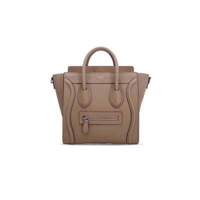CELINE TOTE IN LUGGAGE NANO PEBBLED CALFSKIN 168243DRU.38SD (20*20*10cm)